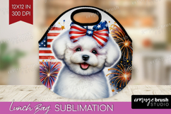 Bichon Frise Dog Lunch Bag Patriotic Dog Lunch Bug PNG Product Image 1