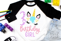Three Birthday Unicorn SVG - 3rd Birthday Unicorn Shirt PNG Product Image 3