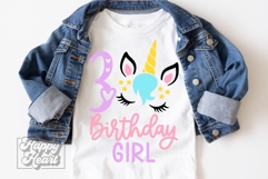 Three Birthday Unicorn SVG - 3rd Birthday Unicorn Shirt PNG Product Image 4