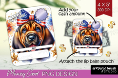 Bloodhound Dog Money Card PNG 4th of July Money Card Holder Product Image 1
