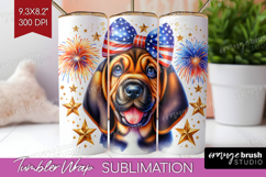 Bloodhound Dog Tumbler Wrap Patriotic Dog Tumbler PNG Product Image 1