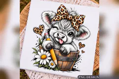 Cute Cow Teacher PNG, Leopard Bow Calf School Design Product Image 2