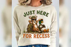 Just Here for Recess PNG, Funny Deer Duck School Design Product Image 3