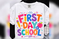 First Day of School PNG, Colorful Back to School Design Product Image 3