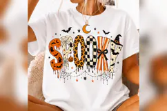 Spooky Halloween PNG, Retro Leopard Checkered Spooky Product Image 3
