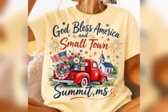 God Bless America PNG, Small Town Summit MS Patriotic Design Product Image 1