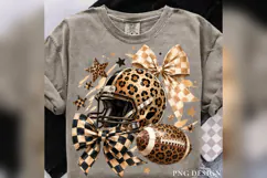 Leopard Football PNG, Game Day Bow PNG, Checkered Football Product Image 2