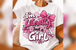 Im Literally Just a Girl PNG, Pink Coquette Bow Design Product Image 2