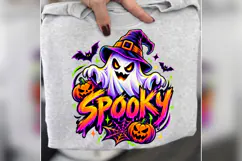 Spooky Ghost Halloween PNG, Witch Hat Pumpkin Shirt Design Product Image 3