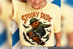 Spooky Dude Halloween PNG, Pumpkin Head Skateboard Design Product Image 2