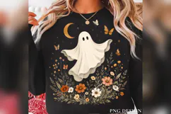 Floral Ghost PNG, Boho Halloween Ghost, Wildflower Spooky Product Image 2
