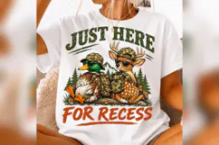Just Here for Recess Hunting PNG, Funny Deer Duck School Product Image 2