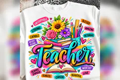 Teacher PNG, Colorful Teacher Affirmation Design, Teacher Product Image 3