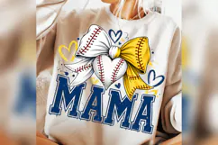 Baseball Mama PNG, Baseball Bow Heart PNG, Coquette Basebal Product Image 3