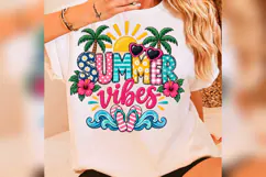 Summer Vibes PNG, Tropical Palm Tree Beach PNG, Hibiscus png Product Image 2