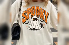 Spooky Cat PNG, Cute Halloween Ghost Cat Design, Retro Hallo Product Image 2