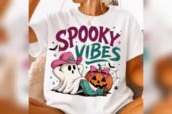 Spooky Vibes Ghost PNG, Western Halloween Design, Cowgirl Pn Product Image 2