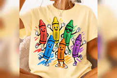 Cute Crayon Squad PNG, Colorful Back to School Shirt Design Product Image 3
