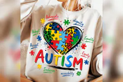 Autism Acceptance PNG, Neurodiversity Puzzle Heart, Autism Product Image 3