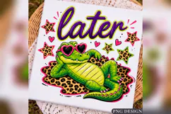 Later Gator PNG, Preppy Alligator Leopard Design Product Image 2