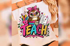 Teacher Owl Mug PNG, Cute Back to School Teacher Design Product Image 2