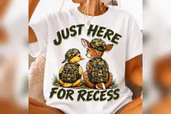 Just Here for Recess Duck Deer PNG, Camo Back to School Product Image 3