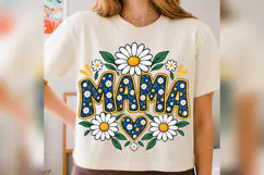 Floral Mama PNG, Daisy Mom Flower Design, Blue Floral Mother Product Image 3