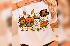 Cozy Season Fall Pumpkin Coffee Pie PNG, Cute Autumn Shirt Product Image 4