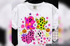 Colorful Ghost Halloween PNG, Cute Pattern Ghost Design Product Image 2