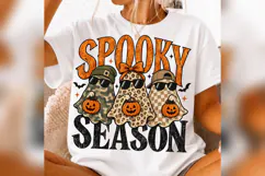 Spooky Season Ghost Trio PNG, Camo Leopard Checker Halloween Product Image 2