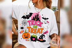 Trick or Treat PNG, Cute Halloween Ghost PNG, Pumpkin Witch Product Image 3
