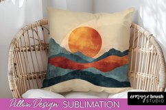 Boho Pillow Cover - Minimalist Landscape Pillow Sublimation Product Image 1