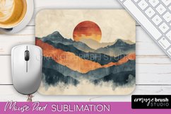 Boho Mouse Pad, Minimalist Landscape Mousepad Sublimation Product Image 1