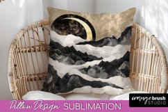 Boho Pillow Cover - Minimalist Landscape Pillow Sublimation Product Image 1