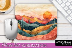 Boho Mouse Pad, Minimalist Landscape Mousepad Sublimation Product Image 1