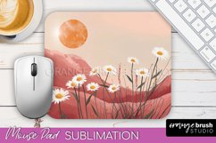 Boho Mouse Pad, Minimalist Landscape Mousepad Sublimation Product Image 1