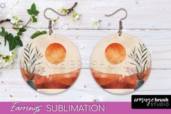 Boho Landscape Round Earring Sublimation, Minimalist Earring Product Image 1