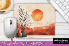Boho Mouse Pad, Minimalist Landscape Mousepad Sublimation Product Image 1