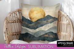 Boho Pillow Cover - Minimalist Landscape Pillow Sublimation Product Image 1