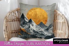 Boho Pillow Cover - Minimalist Landscape Pillow Sublimation Product Image 1