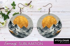 Boho Landscape Round Earring Sublimation, Minimalist Earring Product Image 1