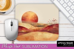 Boho Mouse Pad, Minimalist Landscape Mousepad Sublimation Product Image 1