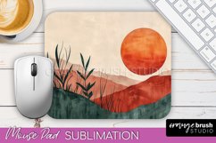 Boho Mouse Pad, Minimalist Landscape Mousepad Sublimation Product Image 1