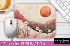 Boho Mouse Pad, Minimalist Landscape Mousepad Sublimation Product Image 1