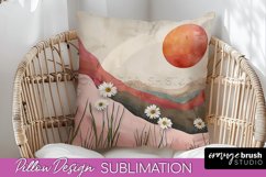 Boho Pillow Cover - Minimalist Landscape Pillow Sublimation Product Image 1