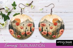 Boho Landscape Round Earring Sublimation, Minimalist Earring Product Image 1