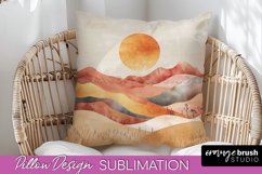 Boho Pillow Cover - Minimalist Landscape Pillow Sublimation Product Image 1