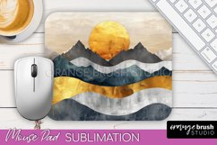 Boho Mouse Pad, Minimalist Landscape Mousepad Sublimation Product Image 1