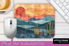 Boho Mouse Pad, Minimalist Landscape Mousepad Sublimation Product Image 1