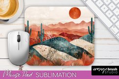 Boho Mouse Pad, Minimalist Landscape Mousepad Sublimation Product Image 1